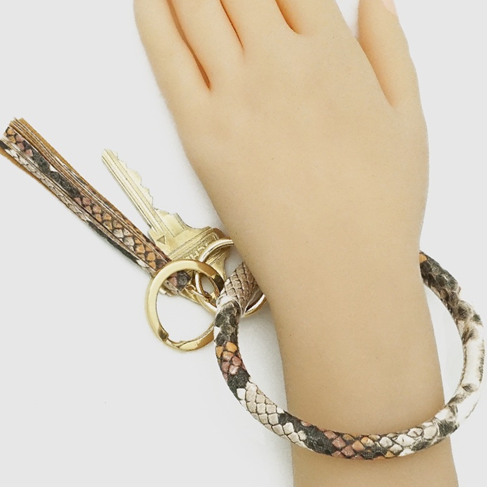 Leopard keychain bangle bracelet